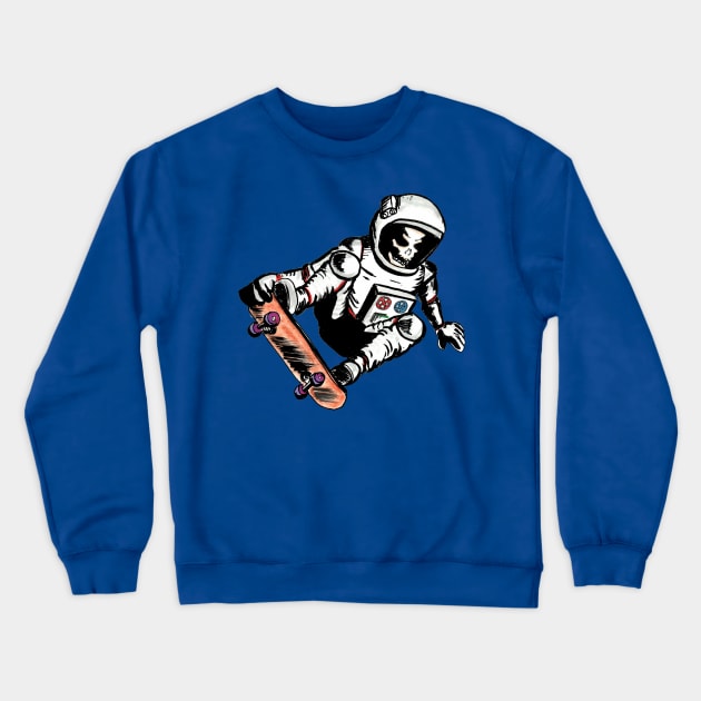 Space Boarding Crewneck Sweatshirt by mentaone